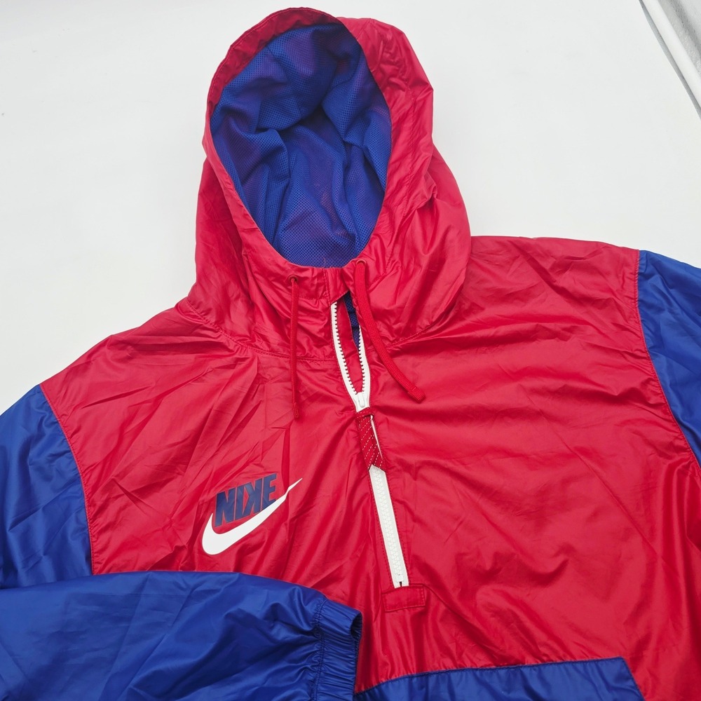 Nike Texas Rangers Mens XL MLB Anorak Windbreaker Pullover Jacket Red Blue